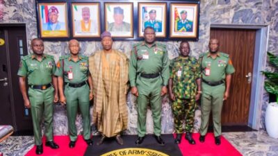 Boko Haram: Zulum Meets Army, Naval, Air Force Chiefs in Abuja